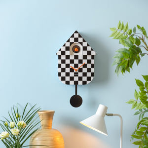 Present Time Karlsson Wall Clock Modern Cuckoo Checker